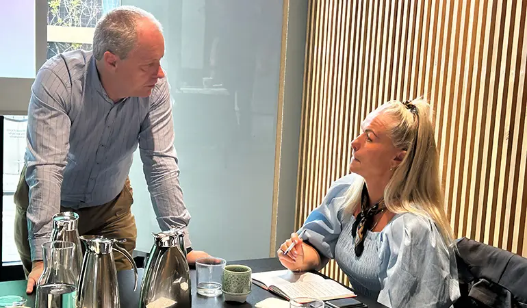 Lars Bergholdt, forretningschef, Erhvervshus Fyn og Helle Buus Nørhave, Head of Global Sourcing & Procurement​, Resolux Group